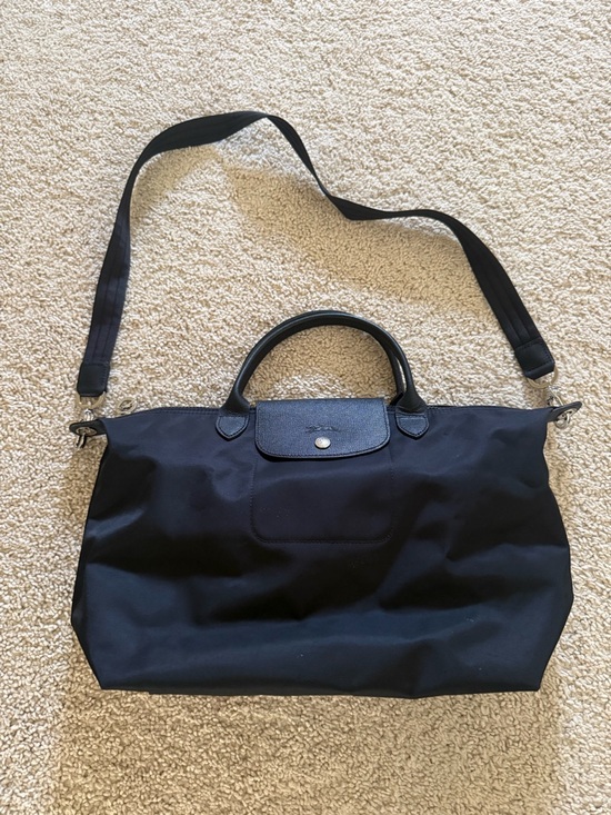Longchamp Handbags - Longchamp Le Pliage Neo, Black (size medium?):  Black Nylon Bag, Handles, Strap
